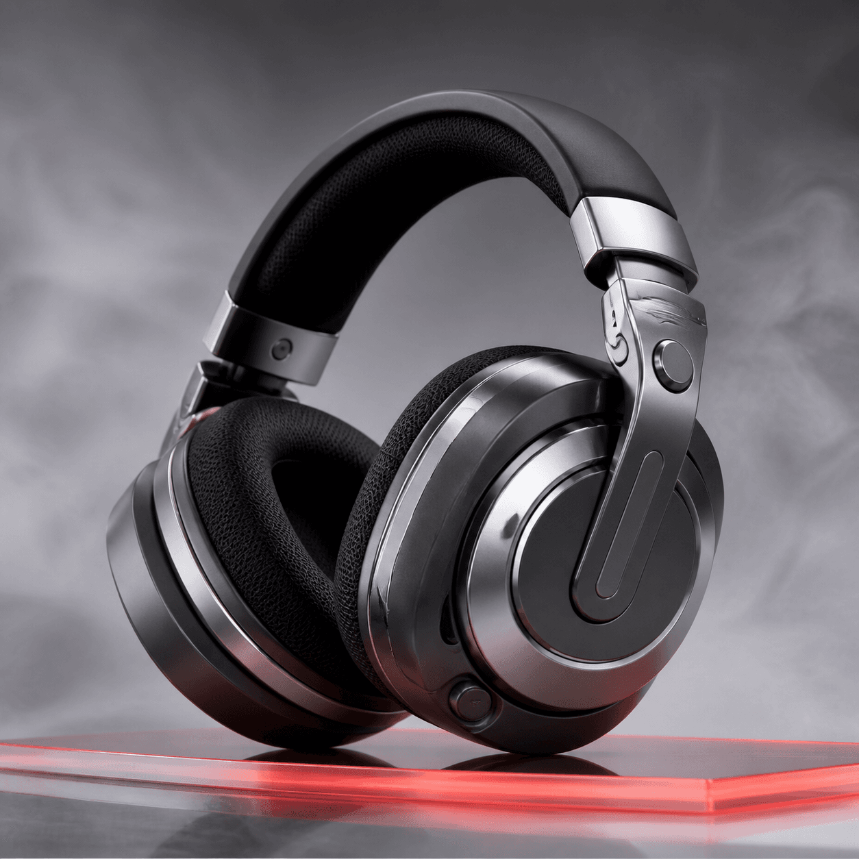 Over-ear headphones with metallic detailing