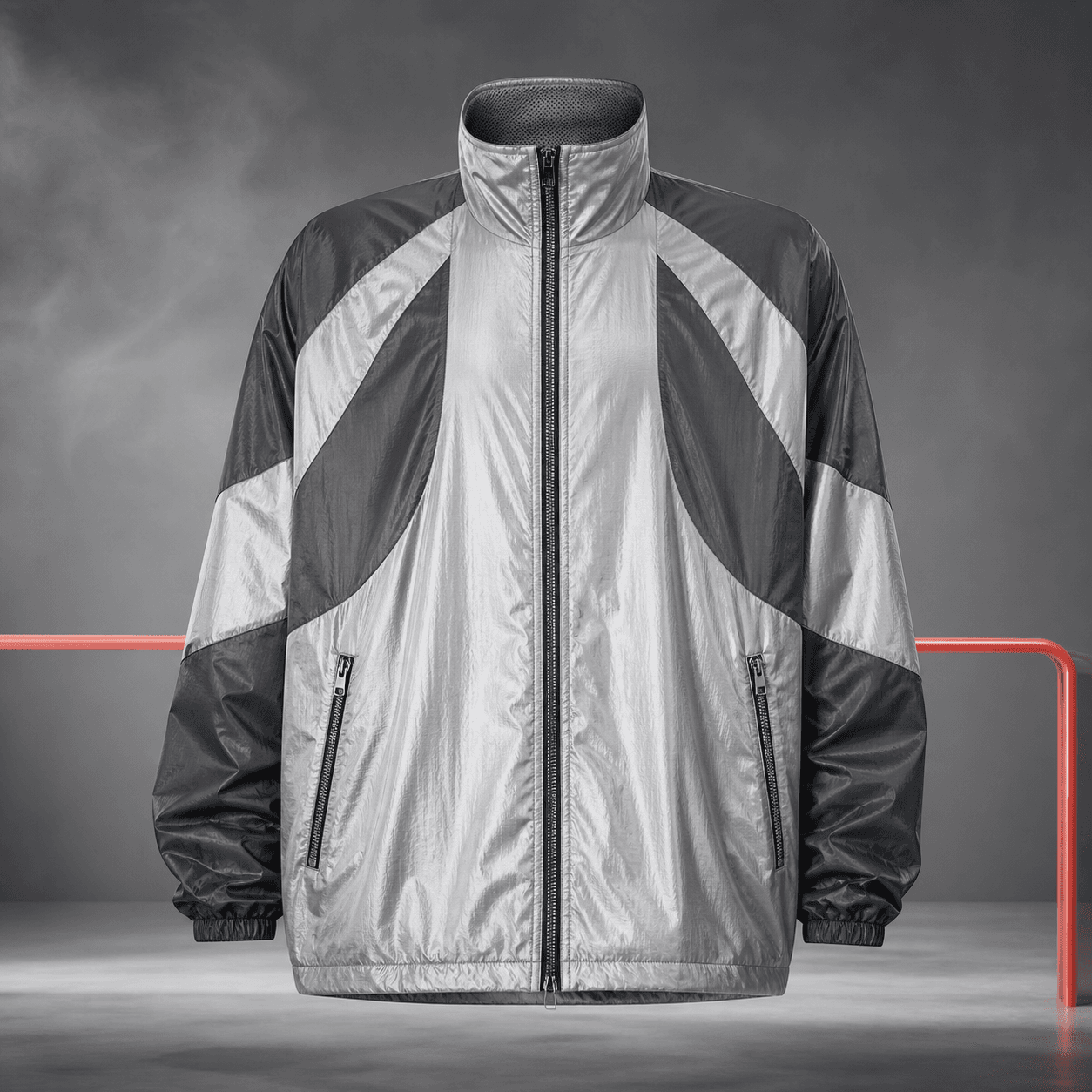 Silver technical track jacket